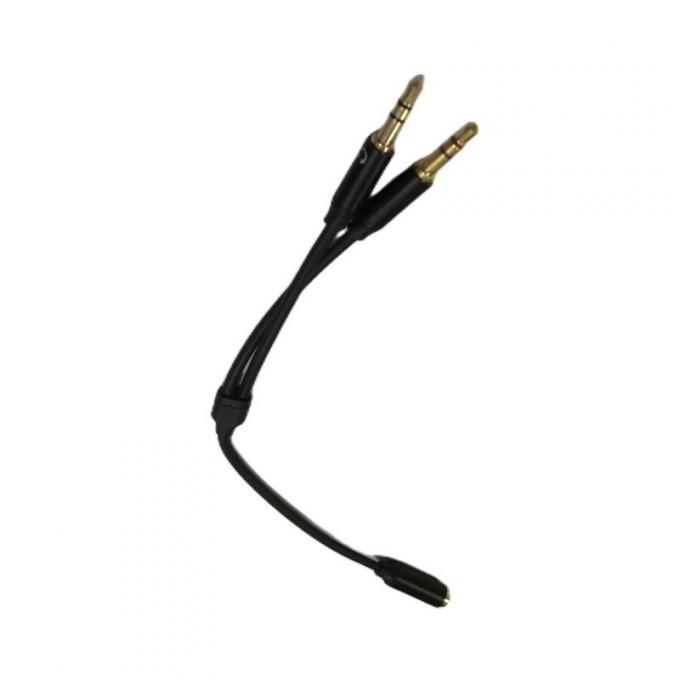 Y Splitter Cable Wire Harnesses Audio Cable Headset 3,5 mm 2 Male Mic Cable 2
