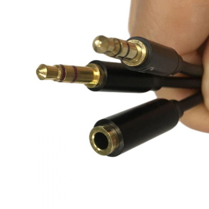 Y Splitter Cable Wire Harnesses Audio Cable Headset 3,5 mm 2 Male Mic Cable 3