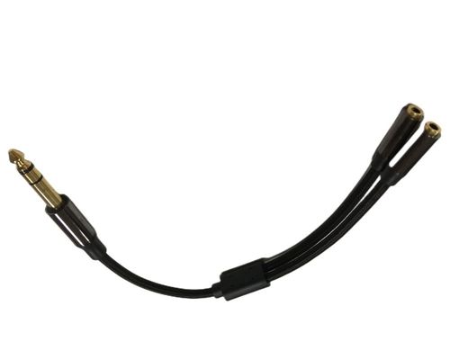 1 / 4 pollice cuffia Splitter Cable Assemblaggio 2 femminile a 1 maschio cavo audio