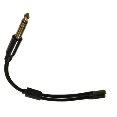 1 / 4 pollice cuffia Splitter Cable Assemblaggio 2 femminile a 1 maschio cavo audio