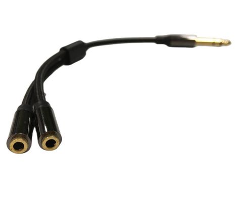 1 / 4 pollice cuffia Splitter Cable Assemblaggio 2 femminile a 1 maschio cavo audio